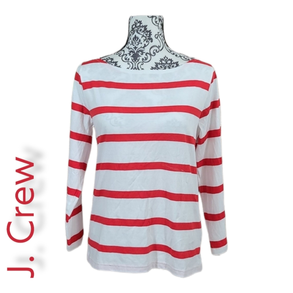 J. Crew Re-Imagined Striped Boatneck Long Sleeve Tee - Small - Picture 3 of 11